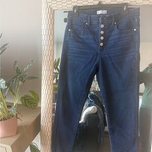 LOFT High Rise Dark Blue Jeans